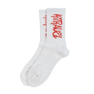 키트래블 Graffiti logo sport socks (White/Red)