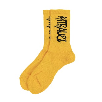 키트래블 Graffiti logo sport socks (Black/Yellow)